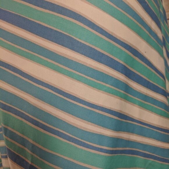 Ann Taylor Blue White Strapless Striped Dress - Picture 2 of 3